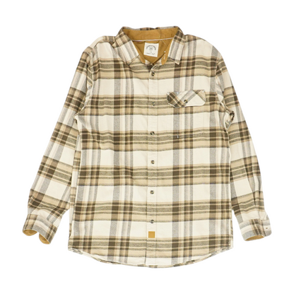 Tan Tall Plaid Flannel Button Down
