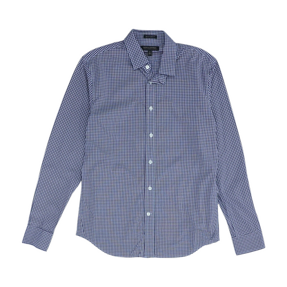 Navy Check Long Sleeve Button Down