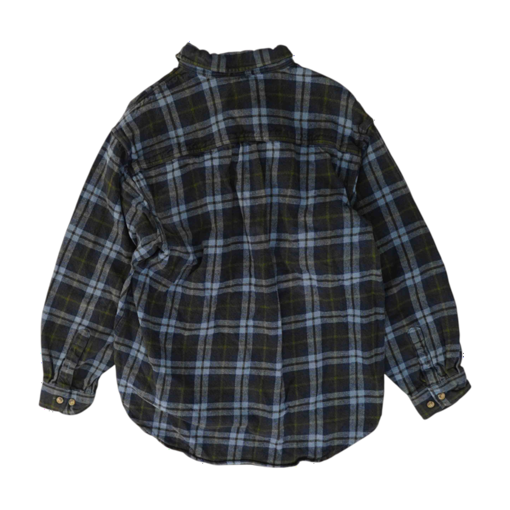 Navy Plaid Flannel Button Down