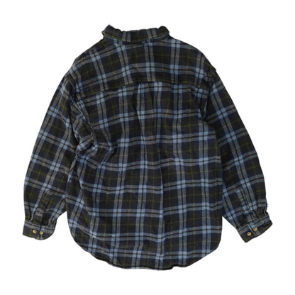 Navy Plaid Flannel Button Down