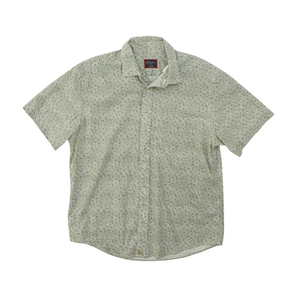 Green Floral Short Sleeve Button Down