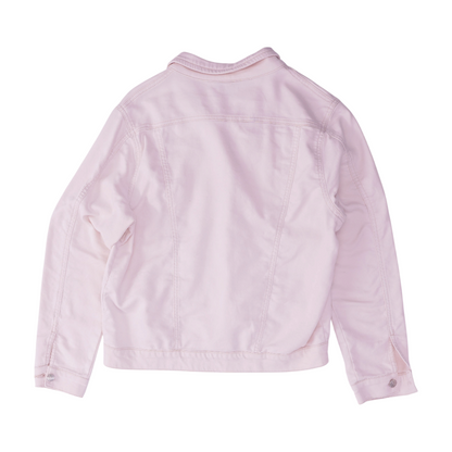 Pink Solid Denim Jacket