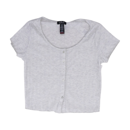 Gray Solid Pajama Top