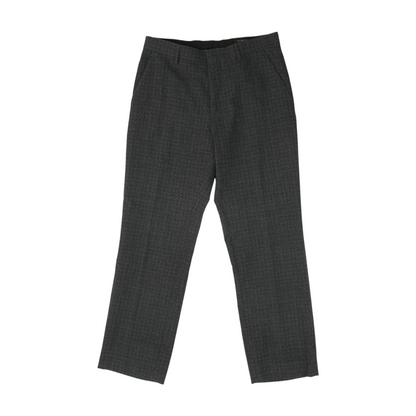 Gray Plaid Regular Pants
