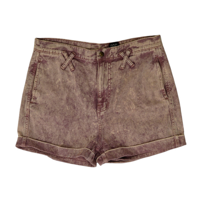 Purple Solid Denim Shorts