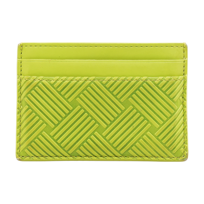 Kiwi Green Cardholder in Debossed Leather