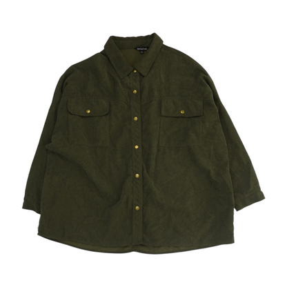 Olive Plus Size Flannel Button Down