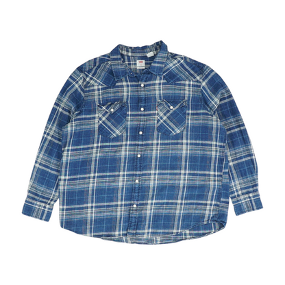 Blue Plaid Long Sleeve Button Down