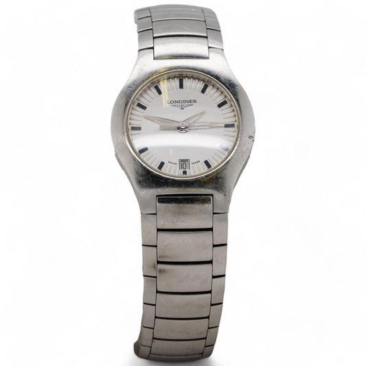 Ladie's Silver Tone White Dial Stainless Steel Watch