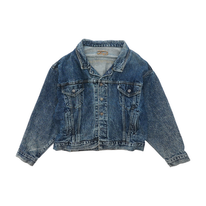 Blue Solid Denim Jacket