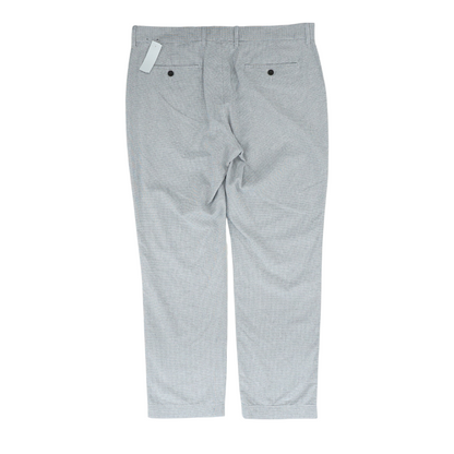 Gray Houndstooth Straight Pants