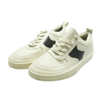 Beige Leather Lace Up Casual Shoes