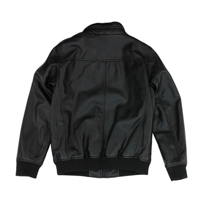 Black Faux Leather Coat