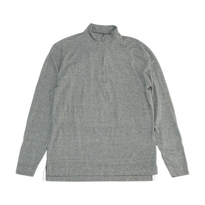 Gray Striped 1/4 Zip Pullover