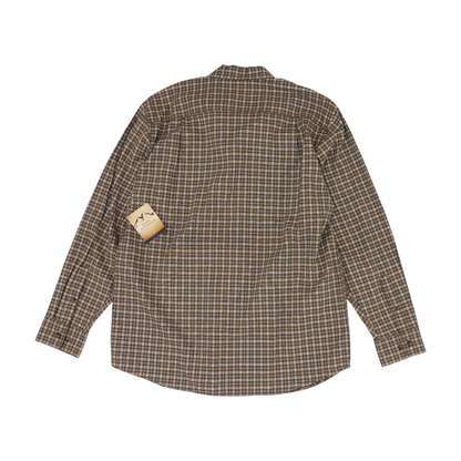 Brown Plaid Long Sleeve Button Down