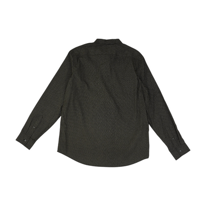 Black Print Long Sleeve Button Down