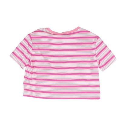 Pink Striped Crewneck T-Shirt