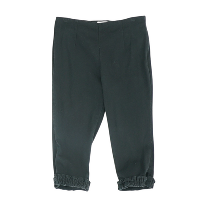 Black Solid Chino Capris