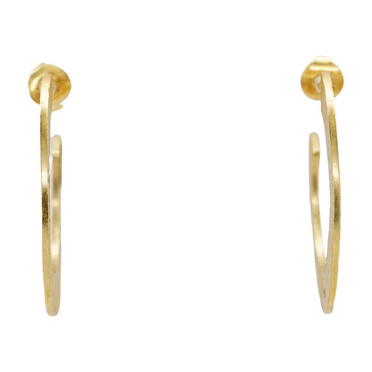 Gold Tone Martele Hoop Earrings