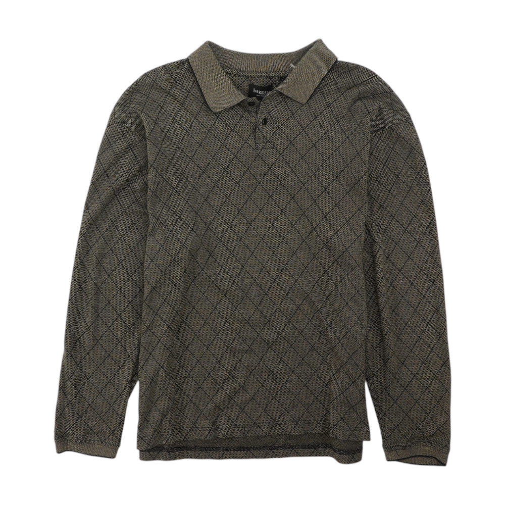 Brown Check Long Sleeve Polo