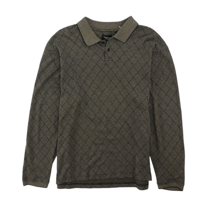 Brown Check Long Sleeve Polo