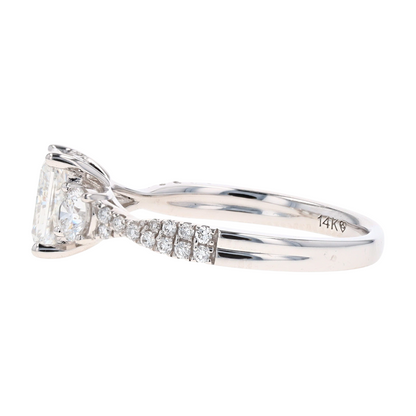 1 1/2 ctw 14K White Gold Lab Grown Diamond Engagement Ring