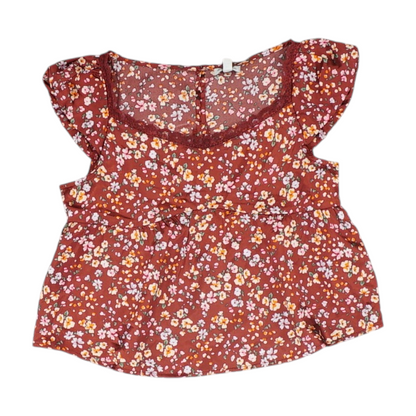 Maroon Floral Blouse