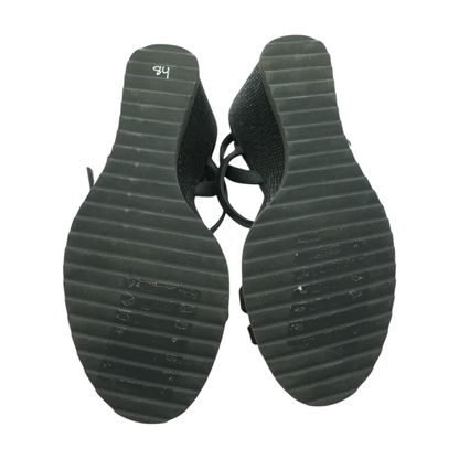 Black Wedged Sandals