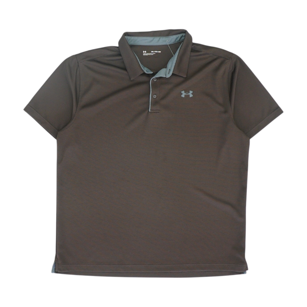 Brown Striped Short Sleeve Polo
