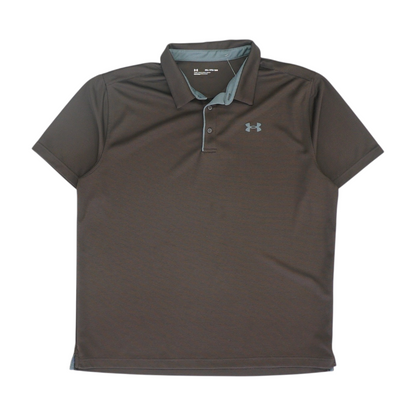 Brown Striped Short Sleeve Polo