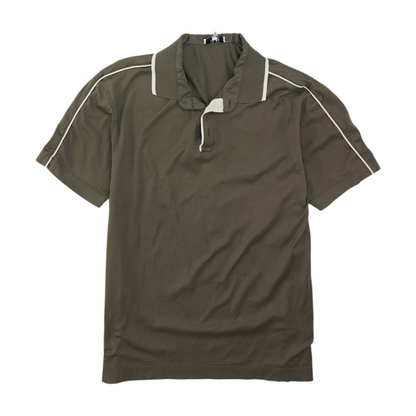 Gray Solid Short Sleeve Polo