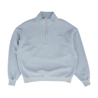 Gray Solid 1/4 Zip Pullover
