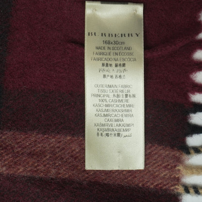Oxblood Red Check Cashmere Scarf