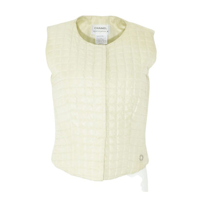 Ivory 2000 Identification Quilted Front Snap Sleeveless Top