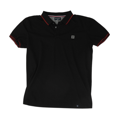 Black Solid Short Sleeve Polo