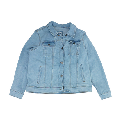 Blue Solid Denim Jacket