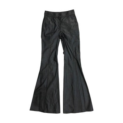 Black Metallic Nappa Leather Rhein Pant