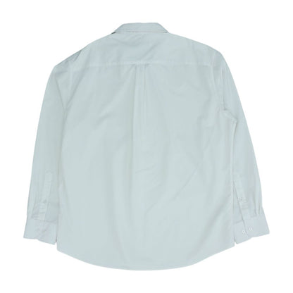 White Solid Long Sleeve Button Down