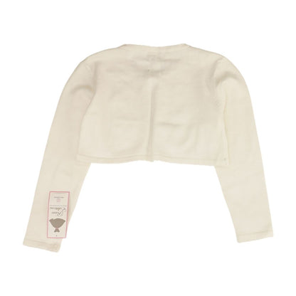 White Solid Cardigan Sweater