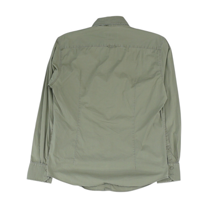 Olive Solid Long Sleeve Button Down