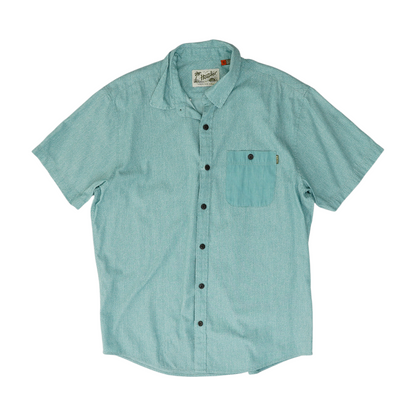 Blue Polka Dot Short Sleeve Button Down