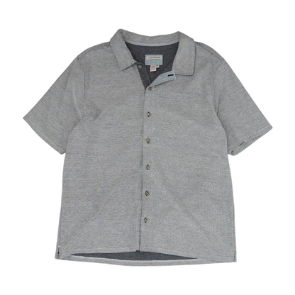 Navy Abstract Short Sleeve Button Down