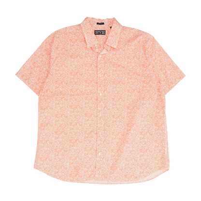 Orange Print Short Sleeve Button Down