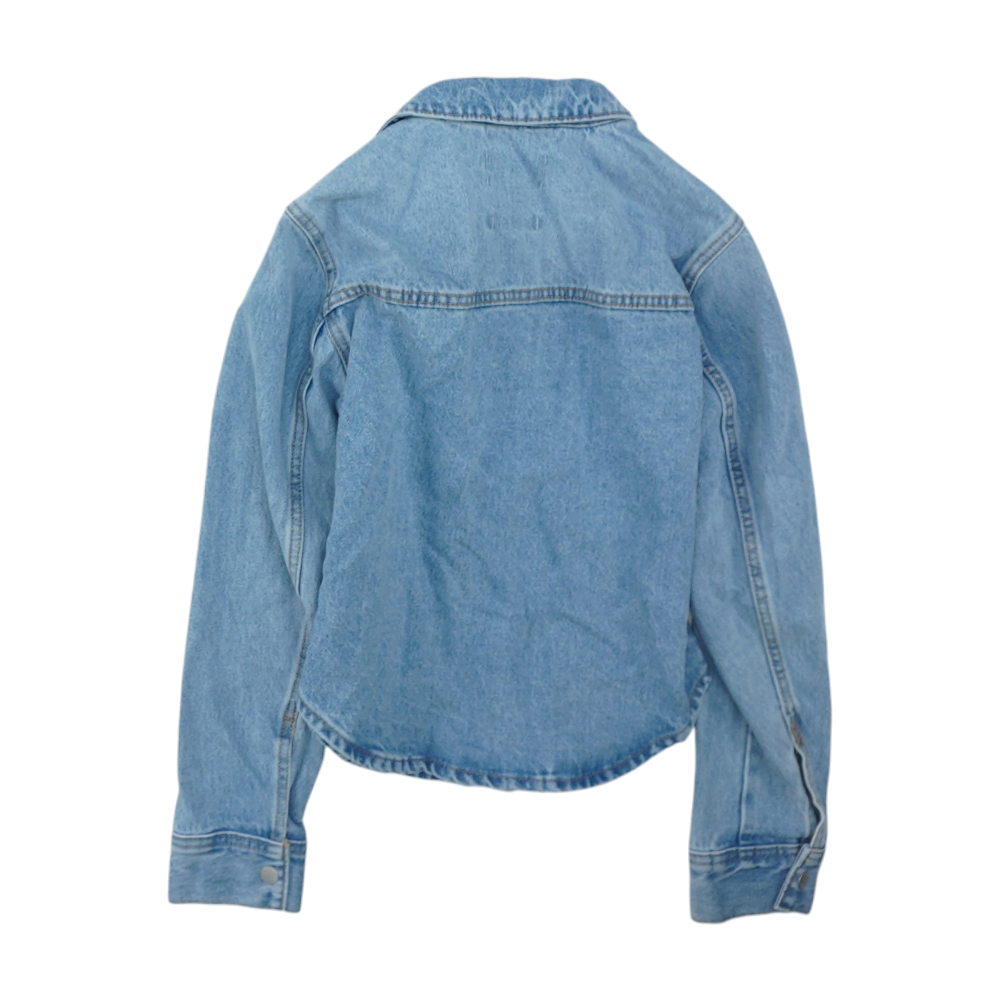 Blue Solid Denim Jacket