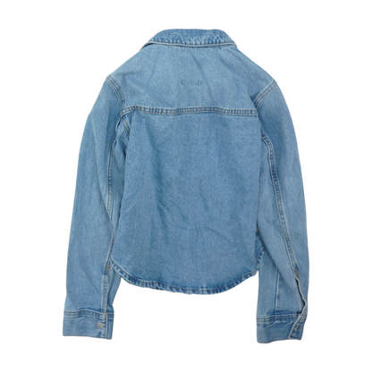 Blue Solid Denim Jacket