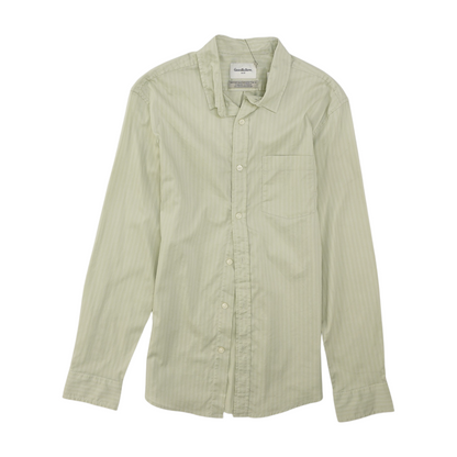 Green Striped Long Sleeve Button Down