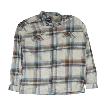 Beige Plaid Flannel Button Down