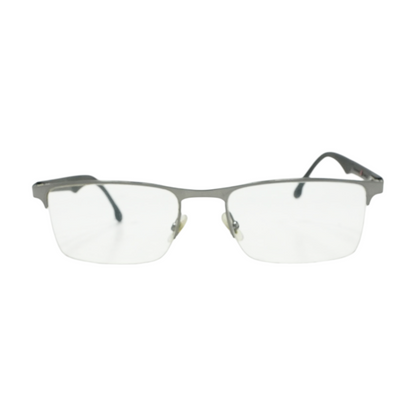 Silver Carbon Fiber Browline Prescription Eyewear