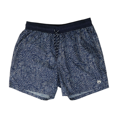 Navy Abstract Active Shorts