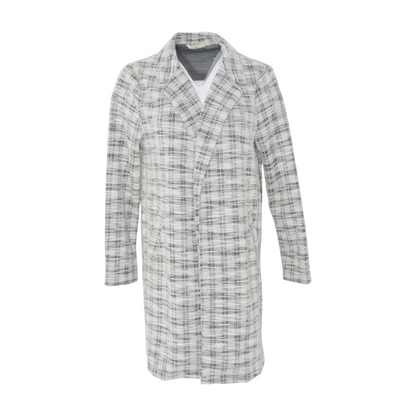 Gray Plaid Cardigan Sweater
